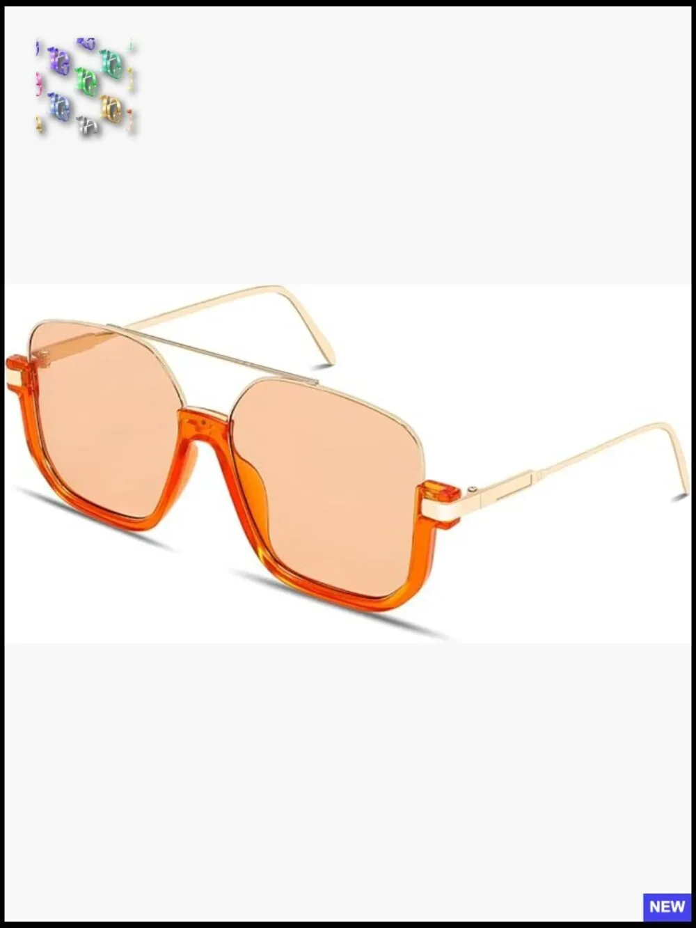Oversized Retro Aviator Sunglasses Double Bridge Pilot Square Frame Unisex